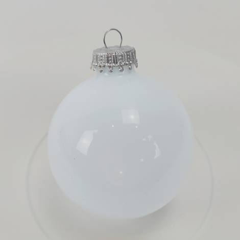 Juletræskugle blank porcelænshvid Ø 6,7 cm