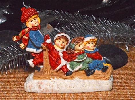 Peters jul serie børn på slæde