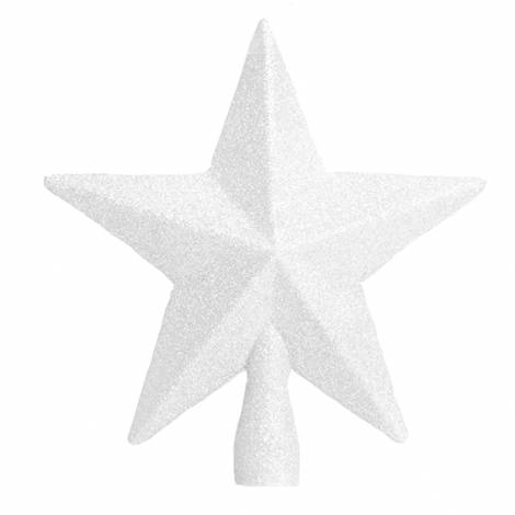 Topstjerne hvid glimmer Ø 20 cm
