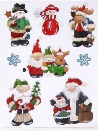 Vindues stickers med julemænd, snemænd og rensdyr