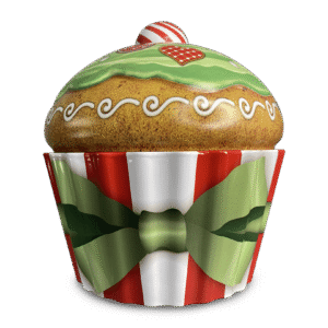 Kagedåse Jule cupcake stribet