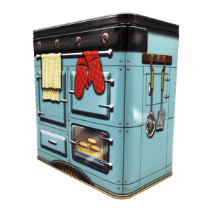 Kagedåse Retro komfur lyseblå a