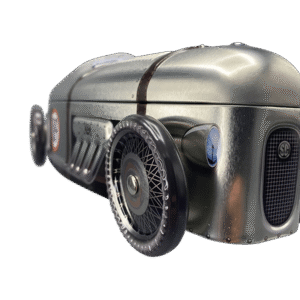 Kagedåse -ølv racer bil nr. 9 a