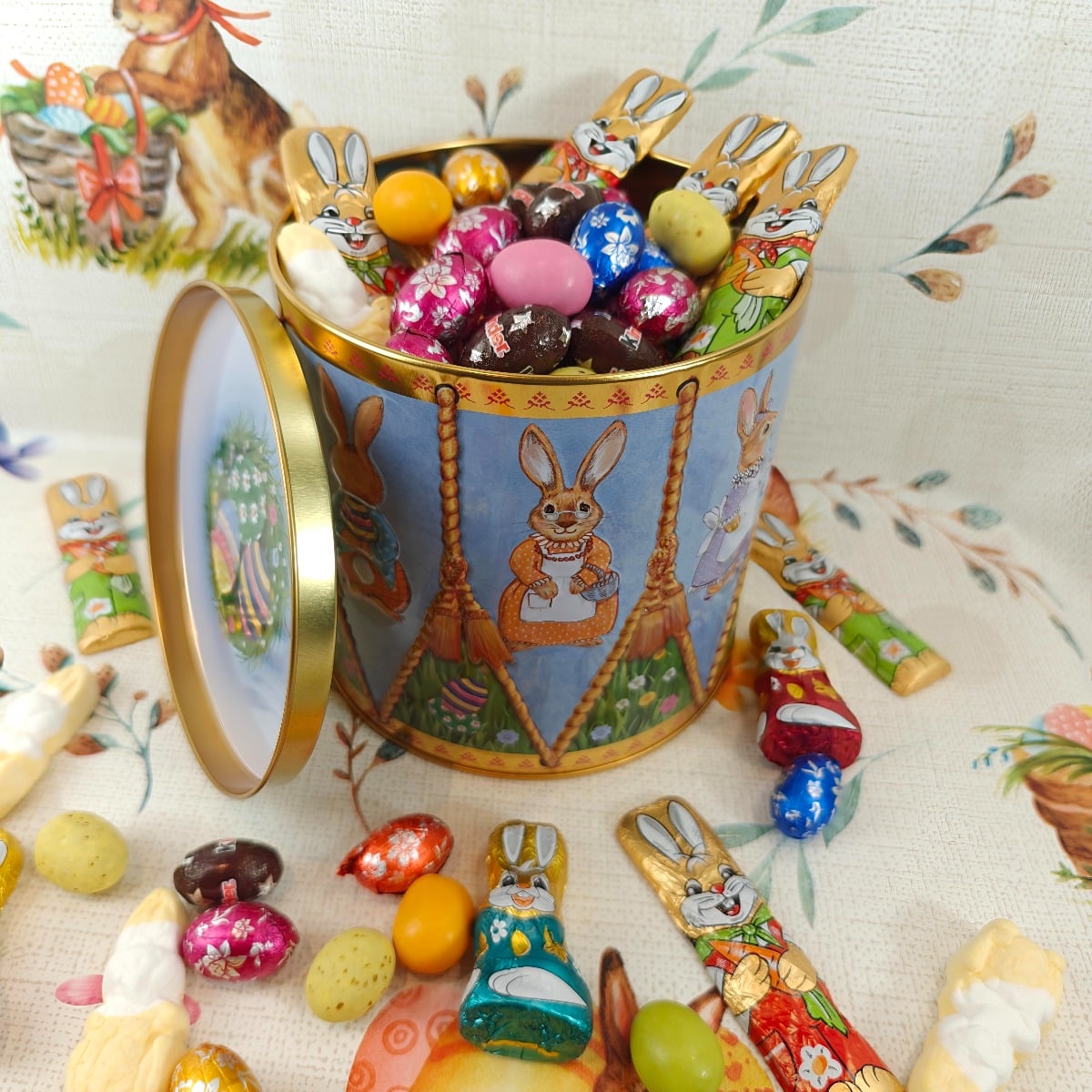 kaged_se_p_skehare.jpg Kagedåse Påskehare tromme k