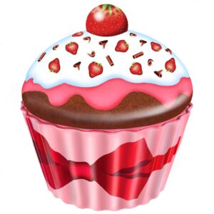 Kagedåse Cupcake jordbær