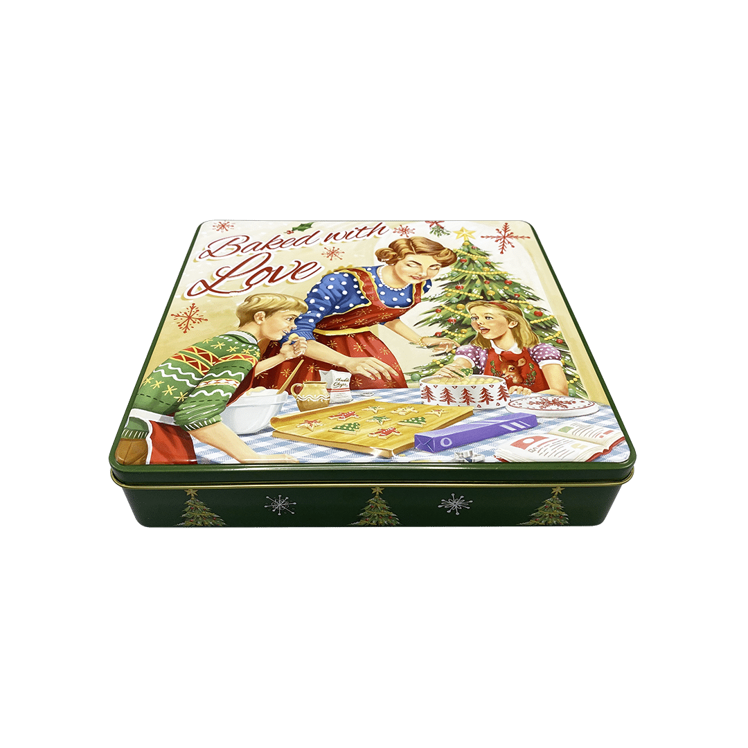 Kagedåse Jul baked with love grøn a