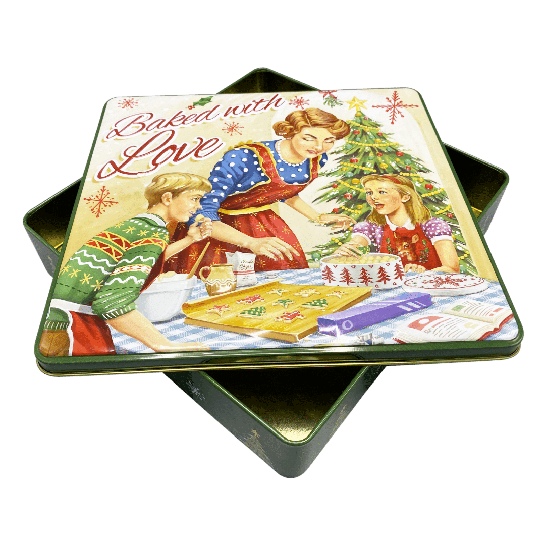 Kagedåse Jul baked with love grøn b