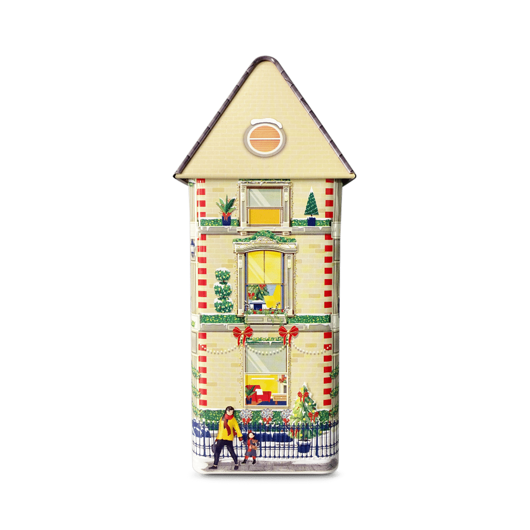 Julehus kagedåse med lys og musik a