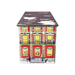 Julehus kagedåse med lys og musik b