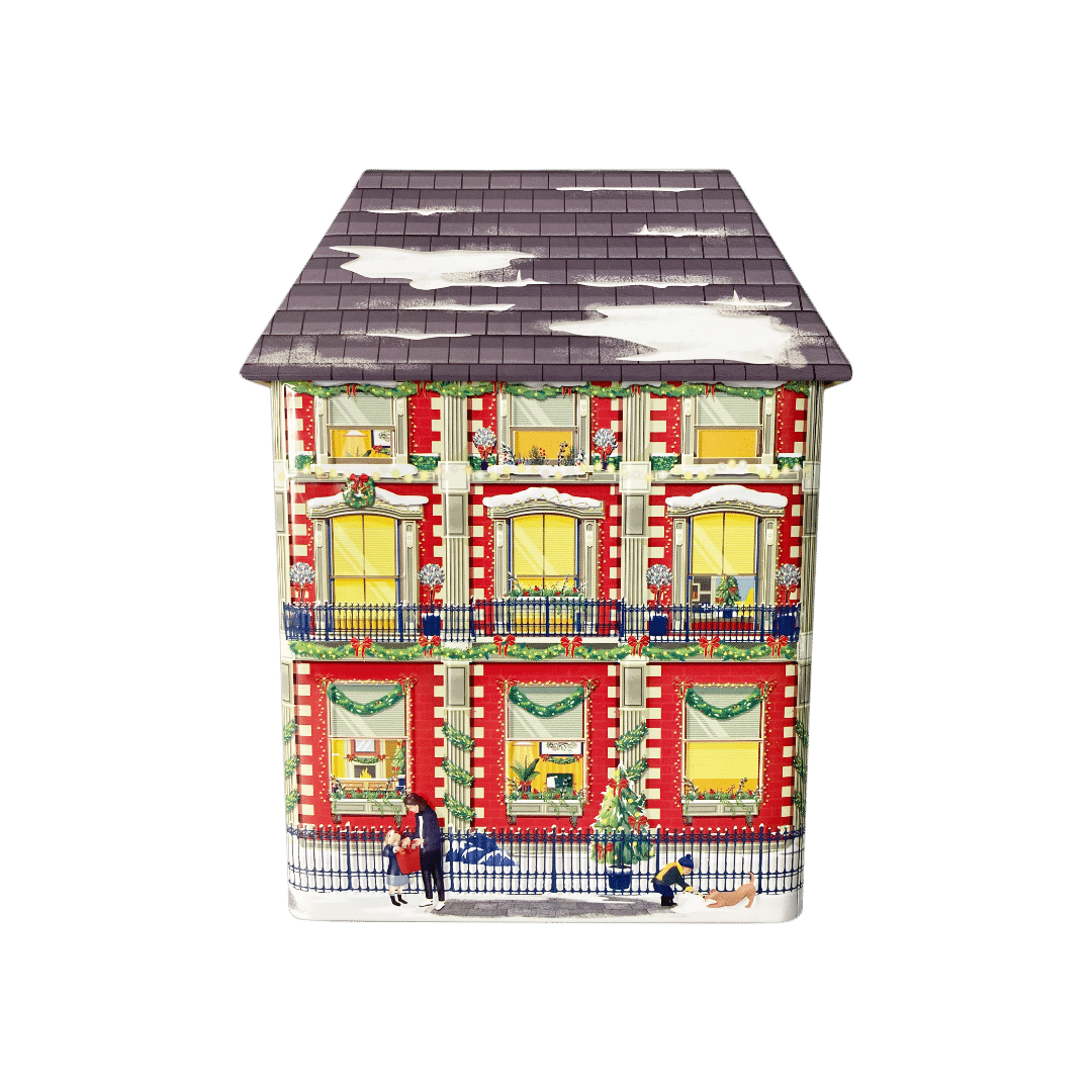 Julehus kagedåse med lys og musik b