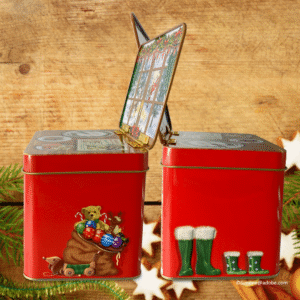 Kagedåse kommode med vinter landskab a