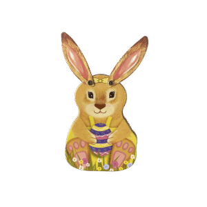 Kagedåse Påskehare gul