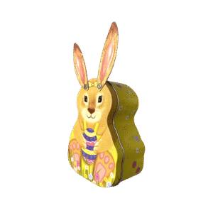 Kagedåse Påskehare gul a