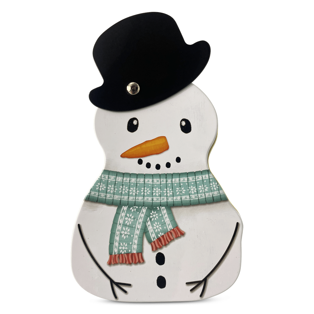 Kagedåse 3 stk med snemand, Rudolf og julemand a