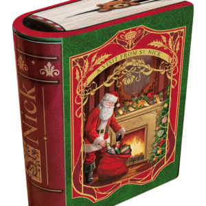 Kagedåse med Julemanden og gavesæk i rød a