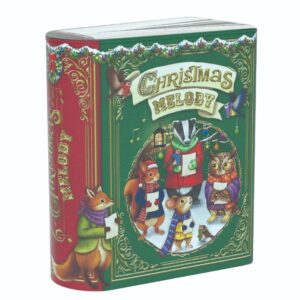 Kagedåse med skovens julekor i grøn