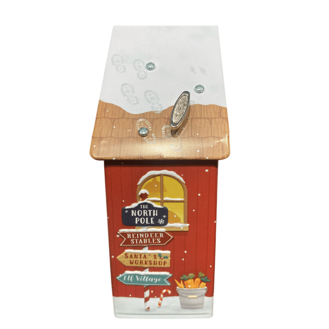 Julemandens værksted spilledåse og kagedåse a