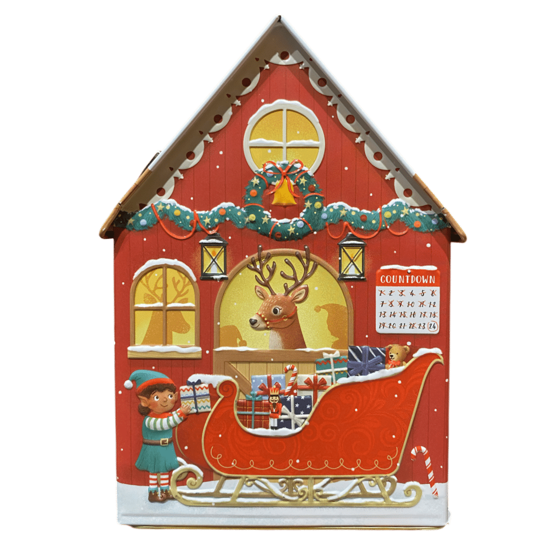 Julemandens værksted spilledåse og kagedåse b