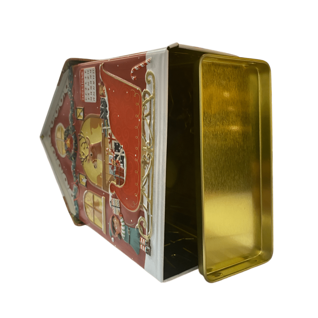 Julemandens værksted spilledåse og kagedåse d