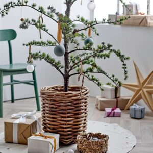 Juletræstæppe flettede julehjerter Ø 110 cm b