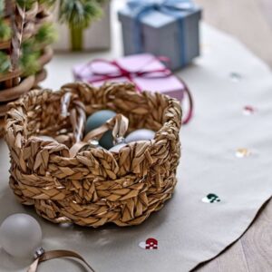 Juletræstæppe flettede julehjerter Ø 110 cm a