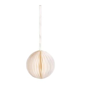 Juletræskugle i hvid papir 8 cm