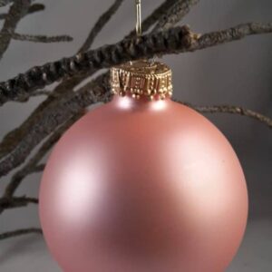 Pudder rosa silkemat juletræskugle Ø 6.7 cm