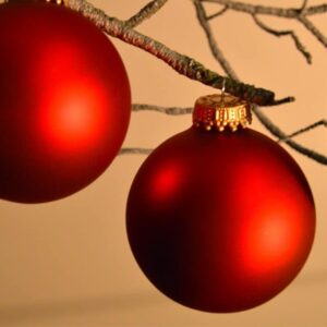 Røde silkematte mundblæste juletræskugler Ø 6 cm