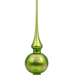 Silkemat grøn juletræspir med stjerner 30 cm