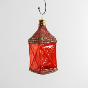 Rød lanterne juletræskugle med vinduer