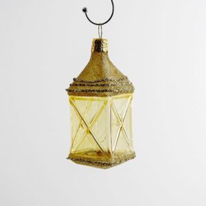 Guld lanterne juletræskugle med vinduer