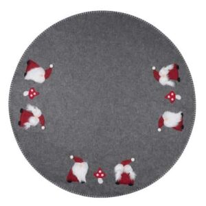 Grå juletræstæppe med julemænd