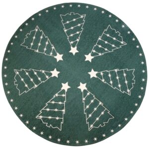 Grøn med juletræ juletræstæppe Ø 120 cm