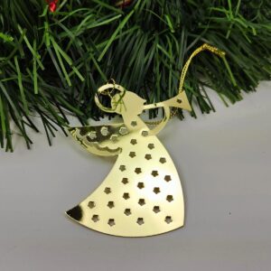 Guld engle med trompet 6 cm a