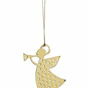 Guld engle med trompet 6 cm