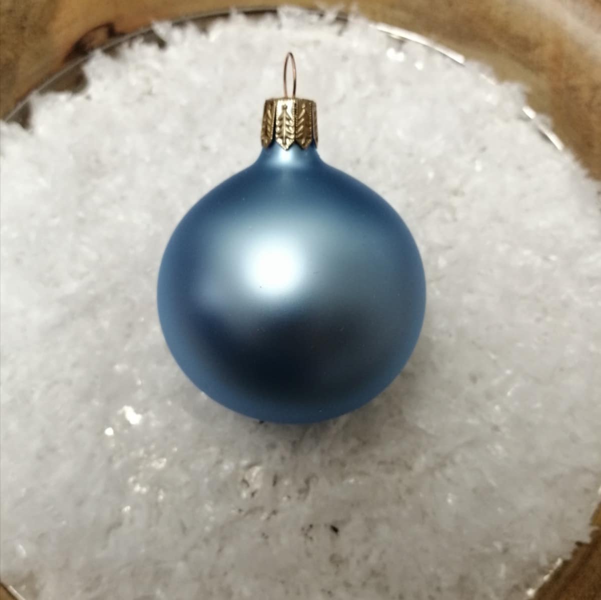 Silkematte babyblå mundblæste juletræskugler Ø 6 cm a