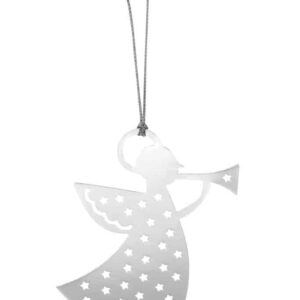 Sølv engle med trompet 6 cm