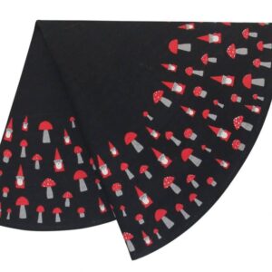 Sort med svampe juletræstæppe Ø 120 cm