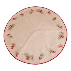 Juletræstæppe med fyrranke og ornamenter