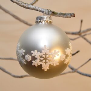 Silkematte sølvkugler med snefnug