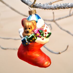 Rød julemands støvle juletræs kugle