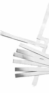 Stjerne strimler sølv metal 12 mm