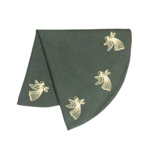 Juletræstæppe med flyvende guld engle a