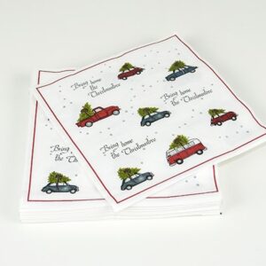 Servietter med vw busser med juletræer