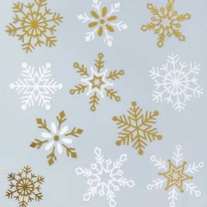 Gyldne snefnug vindue stickers