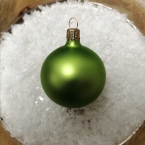 Silkematte limefarvet mundblæste juletræskugler Ø 6 cm a
