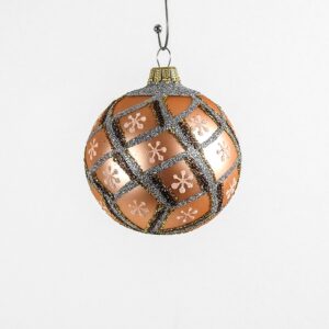 Silkematte Cappuccino juletræs kugler med guld