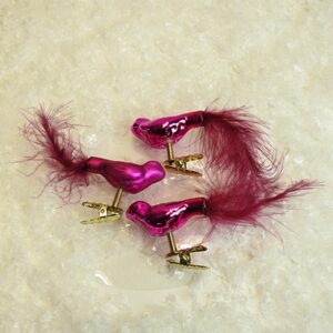 Fugle på clips i pink
