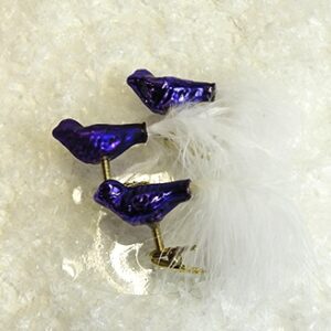 Fugle på clips i lilla