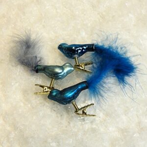 Fugle på clips i blå